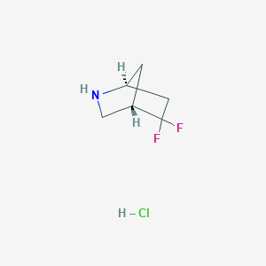 molecular formula C6H10ClF2N B11753864 (1S,4S)-5,5-Difluoro-2-azabicyclo[2.2.1]heptane;hydrochloride 