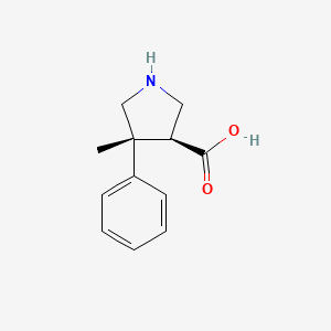 molecular formula C12H15NO2 B11753885 (3S,4R)-4-methyl-4-phenylpyrrolidine-3-carboxylic acid 