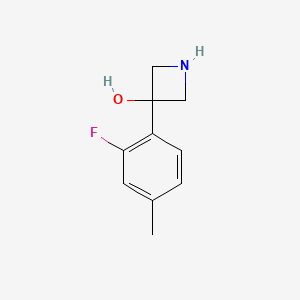 molecular formula C10H12FNO B11753890 3-(2-Fluoro-4-methylphenyl)azetidin-3-ol 