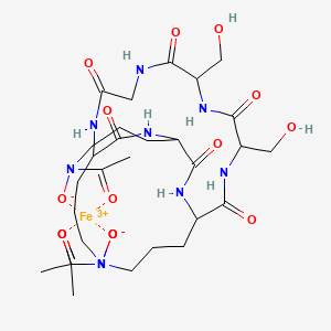 molecular formula C20H16N2O2 B1175390 [Cyclo[glycyl-N5-(acetyl-|EO)-N5-(hydroxy-|EO)-L-ornithyl-N5-(acetyl-|EO)-N5-(hydroxy-|EO)-L-ornithyl-N5-(acetyl-|EO)-N5-(hydroxy-|EO)-L-ornithyl-L-seryl-L-seryl]ato(3-)]iron CAS No. 18972-10-6