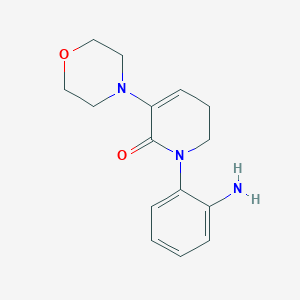 molecular formula C15H19N3O2 B11753901 1-(2-aminophenyl)-3-morpholino-5,6-dihydropyridin-2(1H)-one 