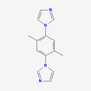 molecular formula C14H14N4 B11753965 1H-Imidazole, 1,1'-(2,5-dimethyl-1,4-phenylene)bis- 
