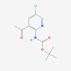 molecular formula C12H15ClN2O3 B11754063 tert-Butyl (3-acetyl-5-chloropyridin-2-yl)carbamate 