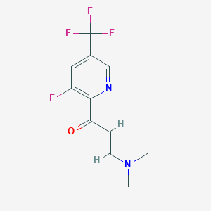 molecular formula C11H10F4N2O B11754084 (2E)-3-(dimethylamino)-1-[3-fluoro-5-(trifluoromethyl)pyridin-2-yl]prop-2-en-1-one 