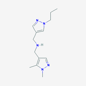 molecular formula C13H21N5 B11754197 [(1,5-dimethyl-1H-pyrazol-4-yl)methyl][(1-propyl-1H-pyrazol-4-yl)methyl]amine 