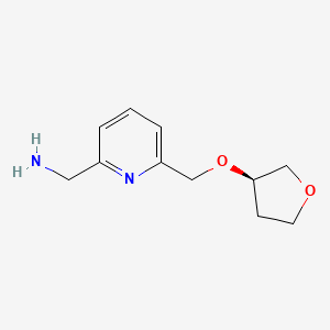 molecular formula C11H16N2O2 B11754344 [6-[[(3R)-oxolan-3-yl]oxymethyl]pyridin-2-yl]methanamine 
