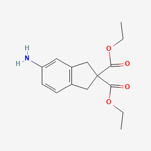 molecular formula C15H19NO4 B11754389 Diethyl 5-amino-1,3-dihydro-2H-indene-2,2-dicarboxylate 