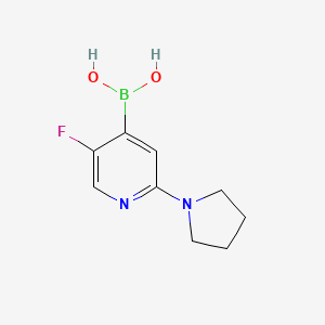 molecular formula C9H12BFN2O2 B11754425 5-Fluoro-2-(pyrrolidin-1-yl)pyridine-4-boronic acid 