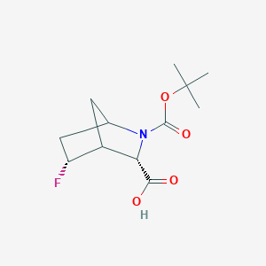 molecular formula C12H18FNO4 B11754427 Racemic-(1S,3S,4S,5R)-2-(Tert-Butoxycarbonyl)-5-Fluoro-2-Azabicyclo[2.2.1]Heptane-3-Carboxylic Acid 