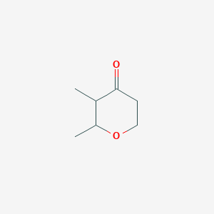 molecular formula C7H12O2 B11754504 2,3-Dimethyltetrahydro-4H-pyran-4-one 