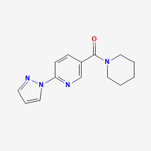 molecular formula C14H16N4O B1175451 5-(PIPERIDINE-1-CARBONYL)-2-(1H-PYRAZOL-1-YL)PYRIDINE 