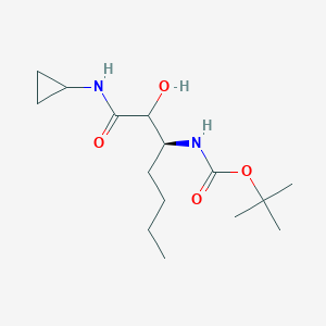 molecular formula C15H28N2O4 B11754517 tert-butyl (3S)-1-(cyclopropylamino)-2-hydroxy-1-oxoheptan-3-ylcarbamate 