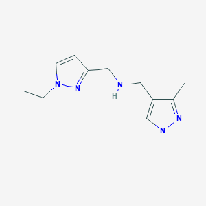 molecular formula C12H19N5 B11754577 [(1,3-dimethyl-1H-pyrazol-4-yl)methyl][(1-ethyl-1H-pyrazol-3-yl)methyl]amine 