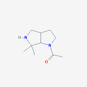 molecular formula C10H18N2O B11754612 1-(6,6-Dimethylhexahydropyrrolo[3,4-b]pyrrol-1(2H)-yl)ethan-1-one 
