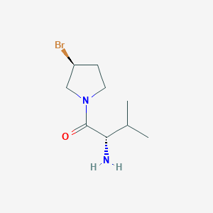 molecular formula C9H17BrN2O B11754630 (S)-2-Amino-1-((S)-3-bromo-pyrrolidin-1-yl)-3-methyl-butan-1-one 