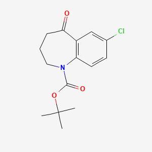 molecular formula C15H18ClNO3 B11754693 tert-butyl 7-chloro-5-oxo-2,3,4,5-tetrahydro-1H-1-benzazepine-1-carboxylate 