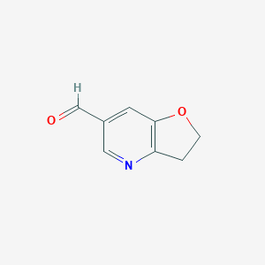 molecular formula C8H7NO2 B11754806 2,3-Dihydrofuro[3,2-b]pyridine-6-carbaldehyde 