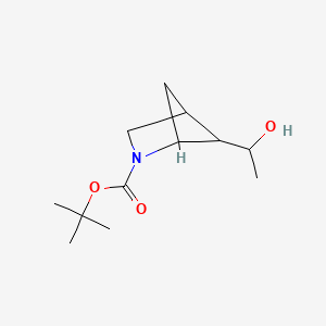 molecular formula C12H21NO3 B11754939 Tert-butyl 5-(1-hydroxyethyl)-2-azabicyclo[2.1.1]hexane-2-carboxylate 