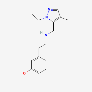 molecular formula C16H23N3O B11754945 [(1-ethyl-4-methyl-1H-pyrazol-5-yl)methyl][2-(3-methoxyphenyl)ethyl]amine 