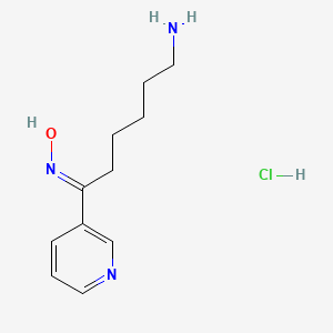 molecular formula C11H18ClN3O B11754963 (NE)-N-(6-amino-1-pyridin-3-ylhexylidene)hydroxylamine;hydrochloride 