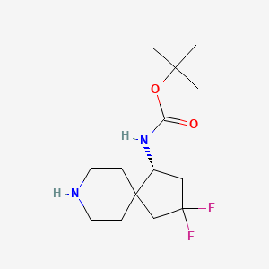 molecular formula C14H24F2N2O2 B11754994 tert-Butyl (R)-(3,3-difluoro-8-azaspiro[4.5]decan-1-yl)carbamate 