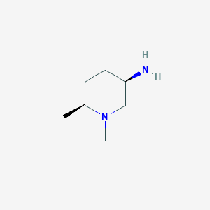 molecular formula C7H16N2 B11754999 (3R,6S)-1,6-Dimethylpiperidin-3-amine 
