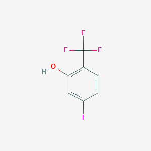 molecular formula C7H4F3IO B11755007 5-Iodo-2-(trifluoromethyl)phenol 