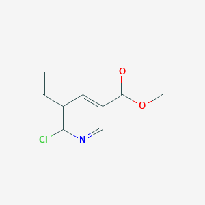 molecular formula C9H8ClNO2 B11755050 Methyl 6-chloro-5-vinylnicotinate 