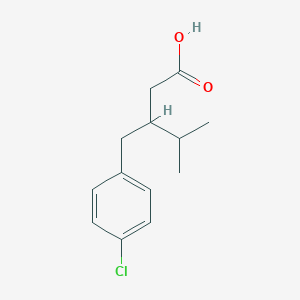 molecular formula C13H17ClO2 B11755060 3-(4-Chlorobenzyl)-4-methylpentanoic acid 