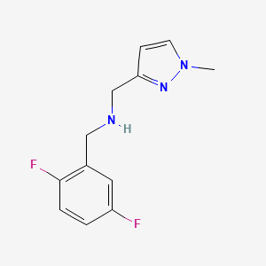 molecular formula C12H13F2N3 B11755062 [(2,5-difluorophenyl)methyl][(1-methyl-1H-pyrazol-3-yl)methyl]amine 