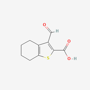 molecular formula C10H10O3S B11755104 3-Formyl-4,5,6,7-tetrahydrobenzo[b]thiophene-2-carboxylic acid 