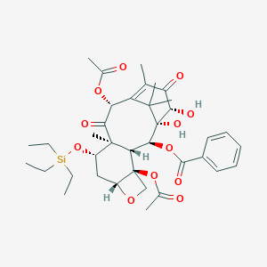 molecular formula C37H50O12Si B117556 [(1R,2S,3R,4S,7R,9S,10S,12R,16R)-4,12-Diacetyloxy-1,16-dihydroxy-10,14,17,17-tetramethyl-11,15-dioxo-9-triethylsilyloxy-6-oxatetracyclo[11.3.1.03,10.04,7]heptadec-13-en-2-yl] benzoate CAS No. 370110-84-2