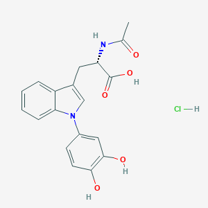 molecular formula C19H19ClN2O5 B011756 1-(1,2-Hydroquinone)-N-acetyltryptophan CAS No. 106078-47-1