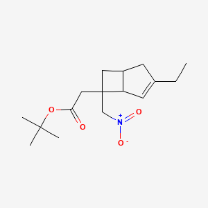 molecular formula C16H25NO4 B11756389 Tert-butyl[3-ethyl-6-(nitromethyl)bicyclo[3.2.0]hept-3-en-6-yl]acetate 