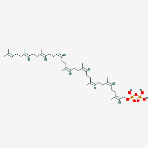 molecular formula C45H76O7P2 B117566 [hydroxy-[(3E,7E,11E,15E,19E,23E,27E,31E)-4,8,12,16,20,24,28,32,36-nonamethylheptatriaconta-3,7,11,15,19,23,27,31,35-nonaenoxy]phosphoryl]oxyphosphonic acid CAS No. 146340-00-3