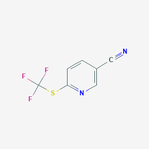 molecular formula C7H3F3N2S B11757175 6-(Trifluoromethylthio) nicotinonitrile 