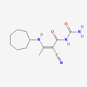 molecular formula C13H20N4O2 B1175727 N-[2-cyano-3-(cycloheptylamino)-2-butenoyl]urea 