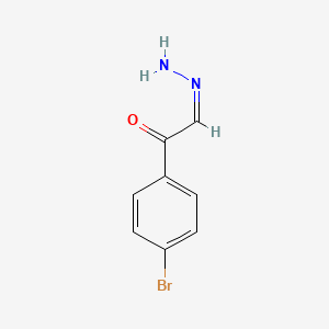 molecular formula C8H7BrN2O B11757324 (2E)-1-(4-bromophenyl)-2-hydrazinylideneethan-1-one 