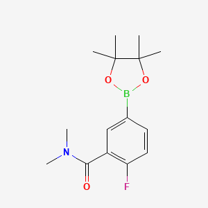 molecular formula C15H21BFNO3 B11757351 2-Fluoro-N,N-dimethyl-5-(tetramethyl-1,3,2-dioxaborolan-2-yl)benzamide 