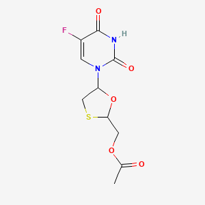 molecular formula C10H11FN2O5S B11757379 [5-(5-Fluoro-2,4-dioxopyrimidin-1-yl)-1,3-oxathiolan-2-yl]methyl acetate 