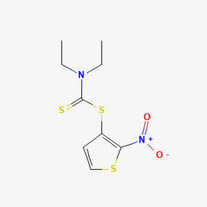 molecular formula C9H12N2O2S3 B1175740 2-Nitro-3-thienyl diethyldithiocarbamate 