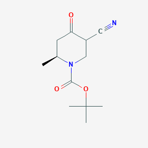 molecular formula C12H18N2O3 B11757461 tert-Butyl (2S)-5-cyano-2-methyl-4-oxopiperidine-1-carboxylate 