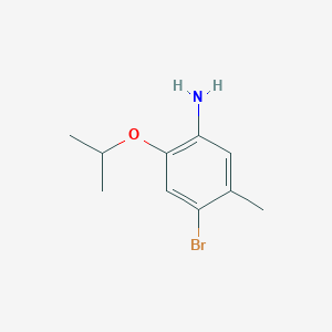 molecular formula C10H14BrNO B11757489 4-Bromo-2-isopropoxy-5-methylaniline 