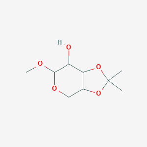 molecular formula C₉H₁₆O₅ B117575 6-methoxy-2,2-dimethyl-4,6,7,7a-tetrahydro-3aH-[1,3]dioxolo[4,5-c]pyran-7-ol CAS No. 6960-39-0