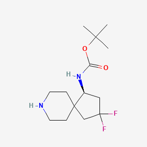molecular formula C14H24F2N2O2 B11757605 tert-Butyl (S)-(3,3-difluoro-8-azaspiro[4.5]decan-1-yl)carbamate 
