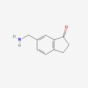molecular formula C10H11NO B11757618 1H-Inden-1-one, 6-(aminomethyl)-2,3-dihydro- 