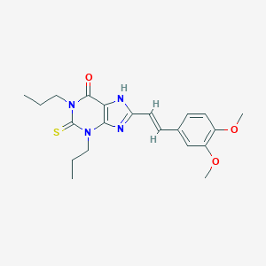 molecular formula C21H26N4O3S B117578 (E)-8-(3,4-Dimethoxystyryl)-1,3-dipropyl-2-thioxanthine CAS No. 155814-29-2