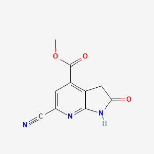 molecular formula C10H7N3O3 B11757974 Methyl 6-cyano-2-oxo-1,3-dihydropyrrolo[2,3-b]pyridine-4-carboxylate 