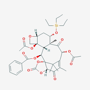 molecular formula C38H48O13Si B117580 [(1S,2S,3R,4S,7R,9S,10S,12R,16R)-4,12-Diacetyloxy-10,14,20,20-tetramethyl-11,15,18-trioxo-9-triethylsilyloxy-6,17,19-trioxapentacyclo[11.6.1.01,16.03,10.04,7]icos-13-en-2-yl] benzoate CAS No. 397250-01-0
