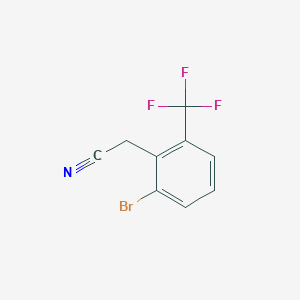 molecular formula C9H5BrF3N B11758023 2-Bromo-6-(trifluoromethyl)phenylacetonitrile 